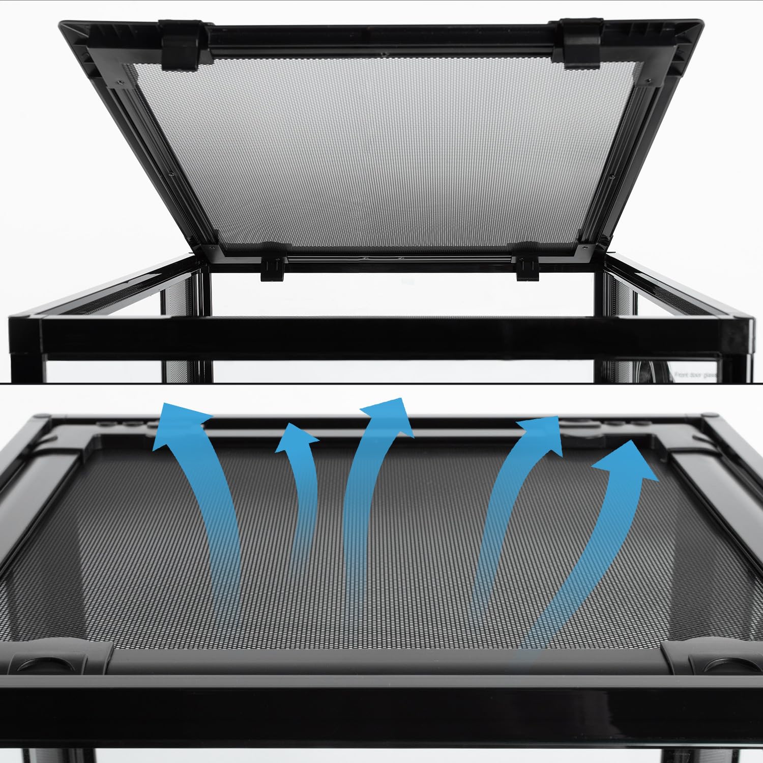 Waterproof base of REPTI ZOO terrarium catches spills and retains humidity.