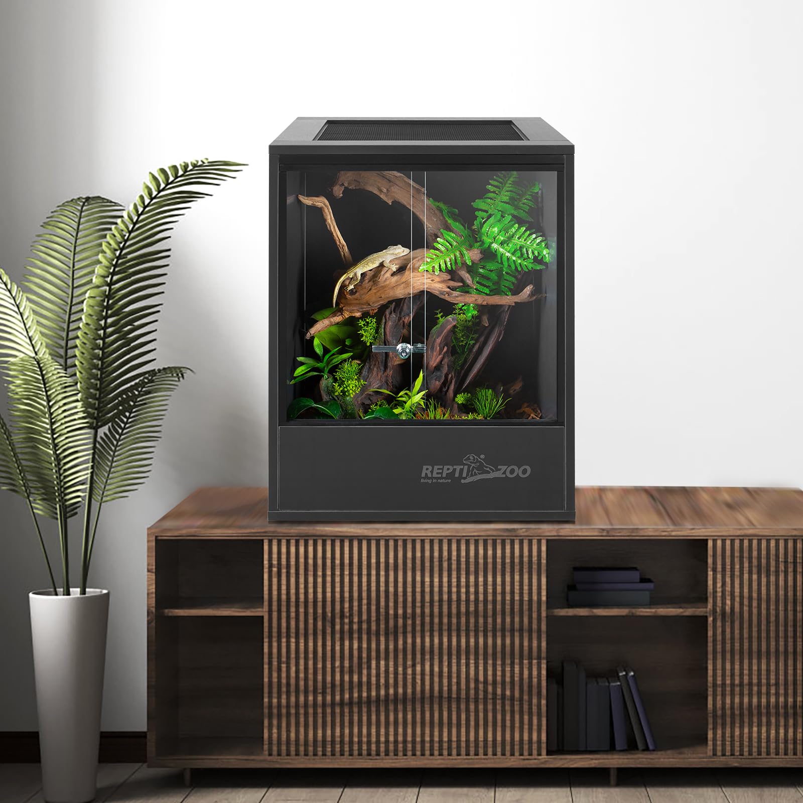 REPTI ZOO 30 Gallon tall tank easy cleaning, sliding door supports quick maintenance