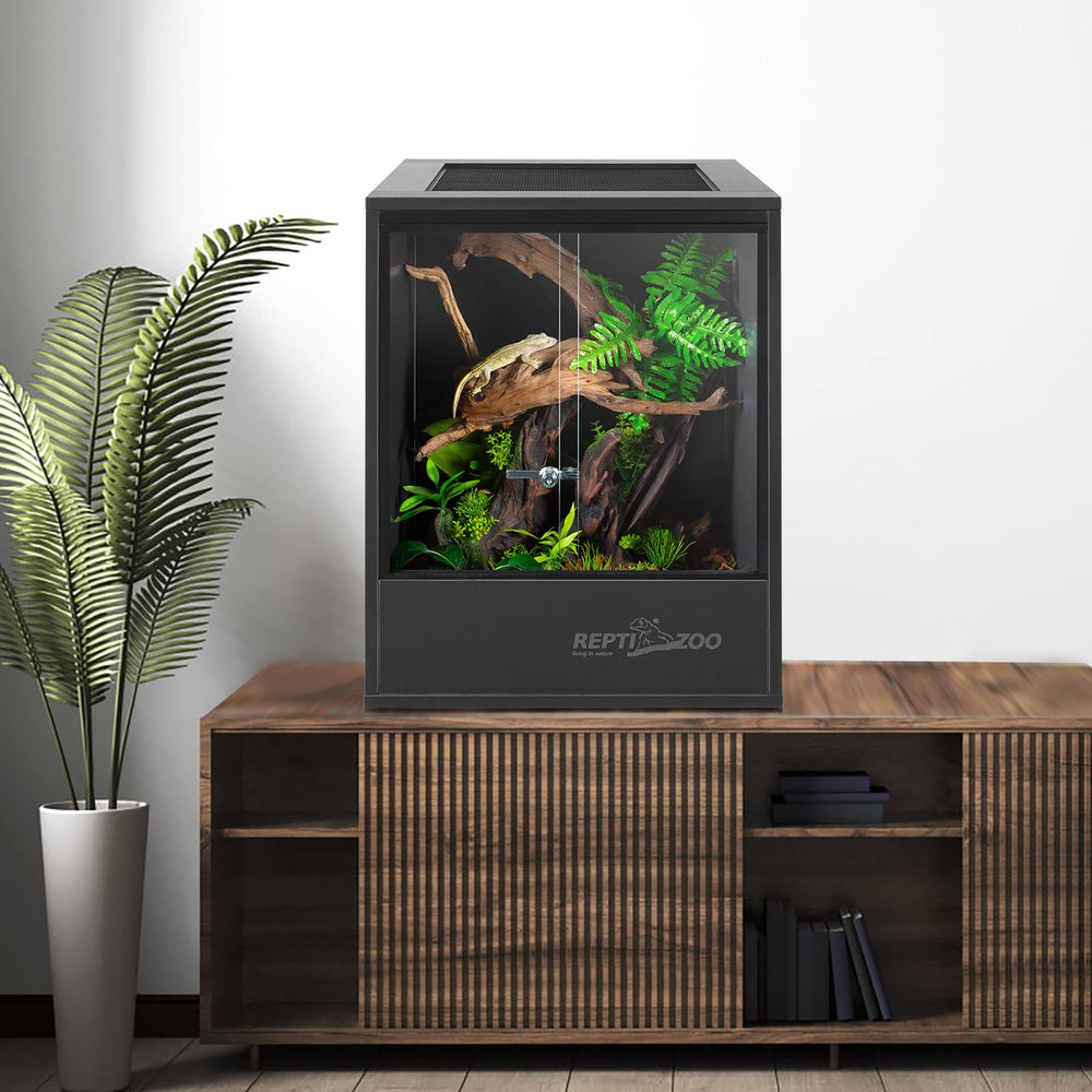 REPTI ZOO 30 Gallon tall tank easy cleaning, sliding door supports quick maintenance
