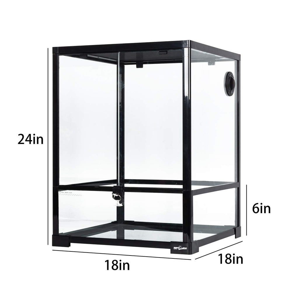 REPTI ZOO 18x18x24 glass terrarium provides clear visibility