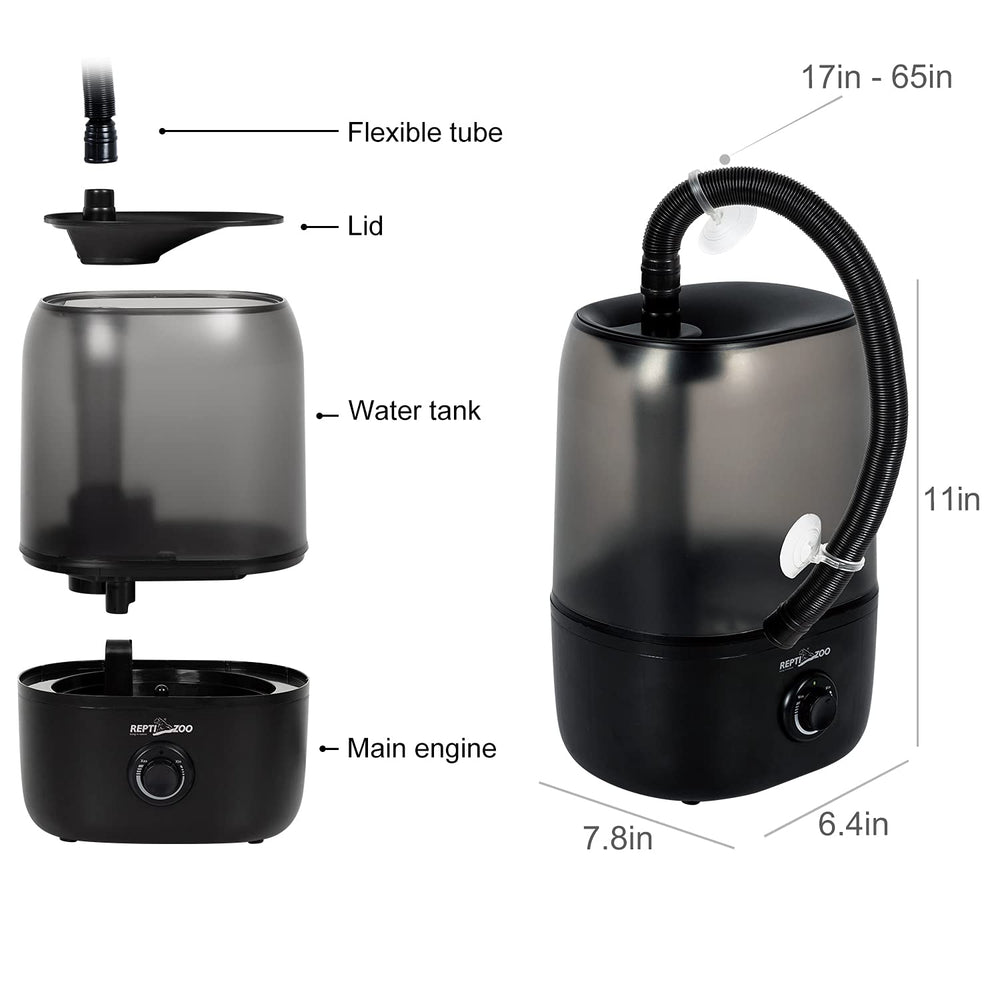 REPTI ZOO 4L humidifier activated carbon filter inlet improves air quality.