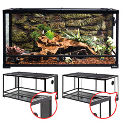 REPTI ZOO 50 gallon glass terrarium front view for clear size perception and display