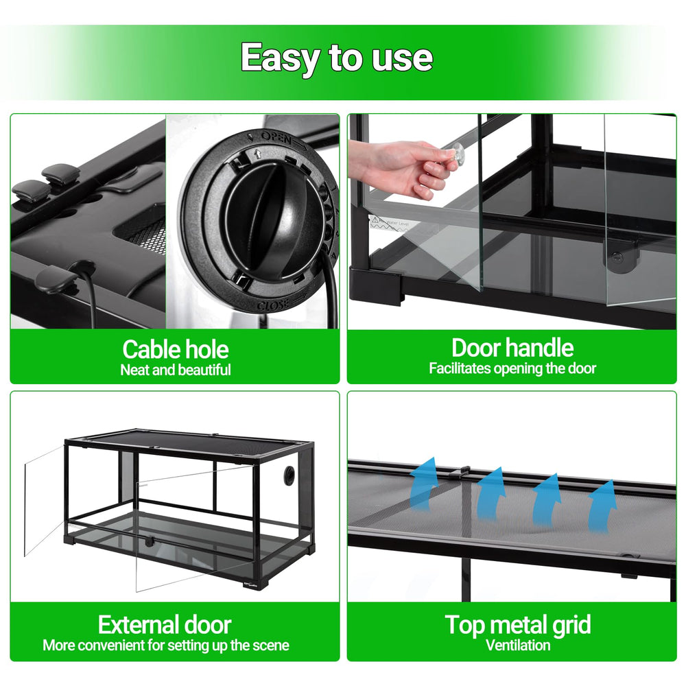 REPTI ZOO 50 gallon terrarium ventilation windows for consistent airflow