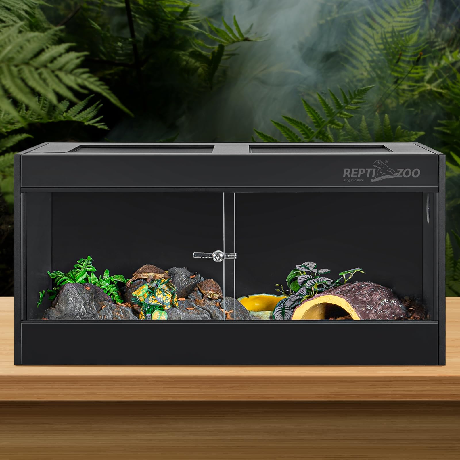 REPTI ZOO 50-gallon enclosure easy-clean surface for quick maintenance