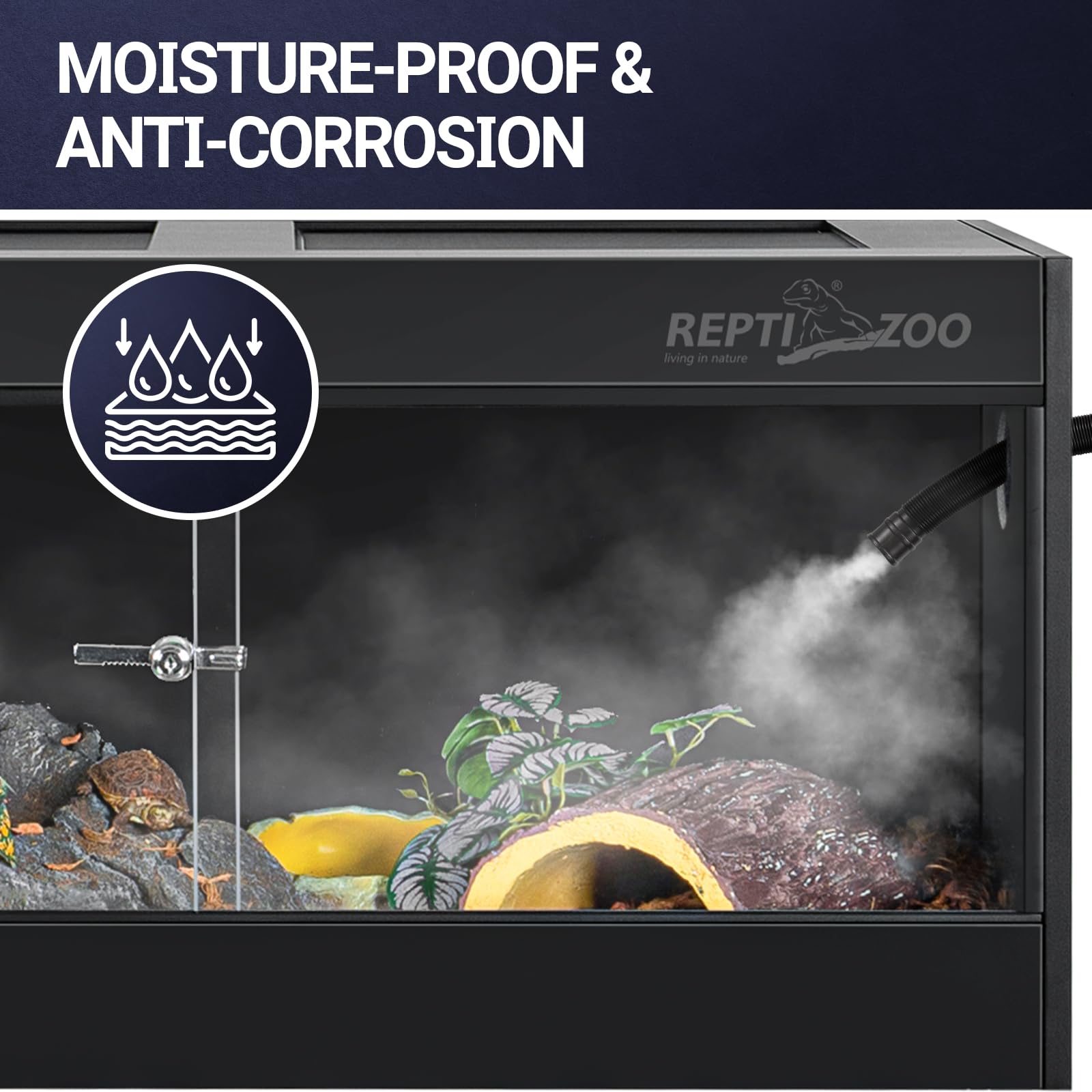 REPTI ZOO 50-gallon enclosure top view demonstrates ventilation and airflow potential