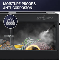 REPTI ZOO 50-gallon enclosure top view demonstrates ventilation and airflow potential