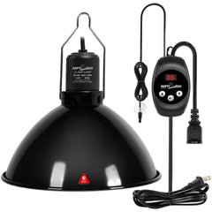REPTI ZOO 8.5 inch dome lamp fixture with polished aluminum reflector for brighter UVB output