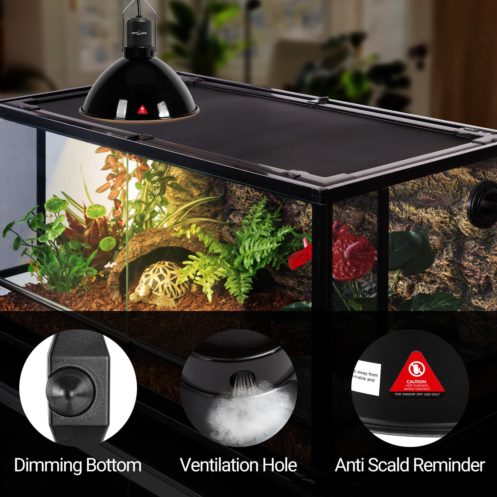 REPTI ZOO basking-heat zone supports comfortable reptile warmth.