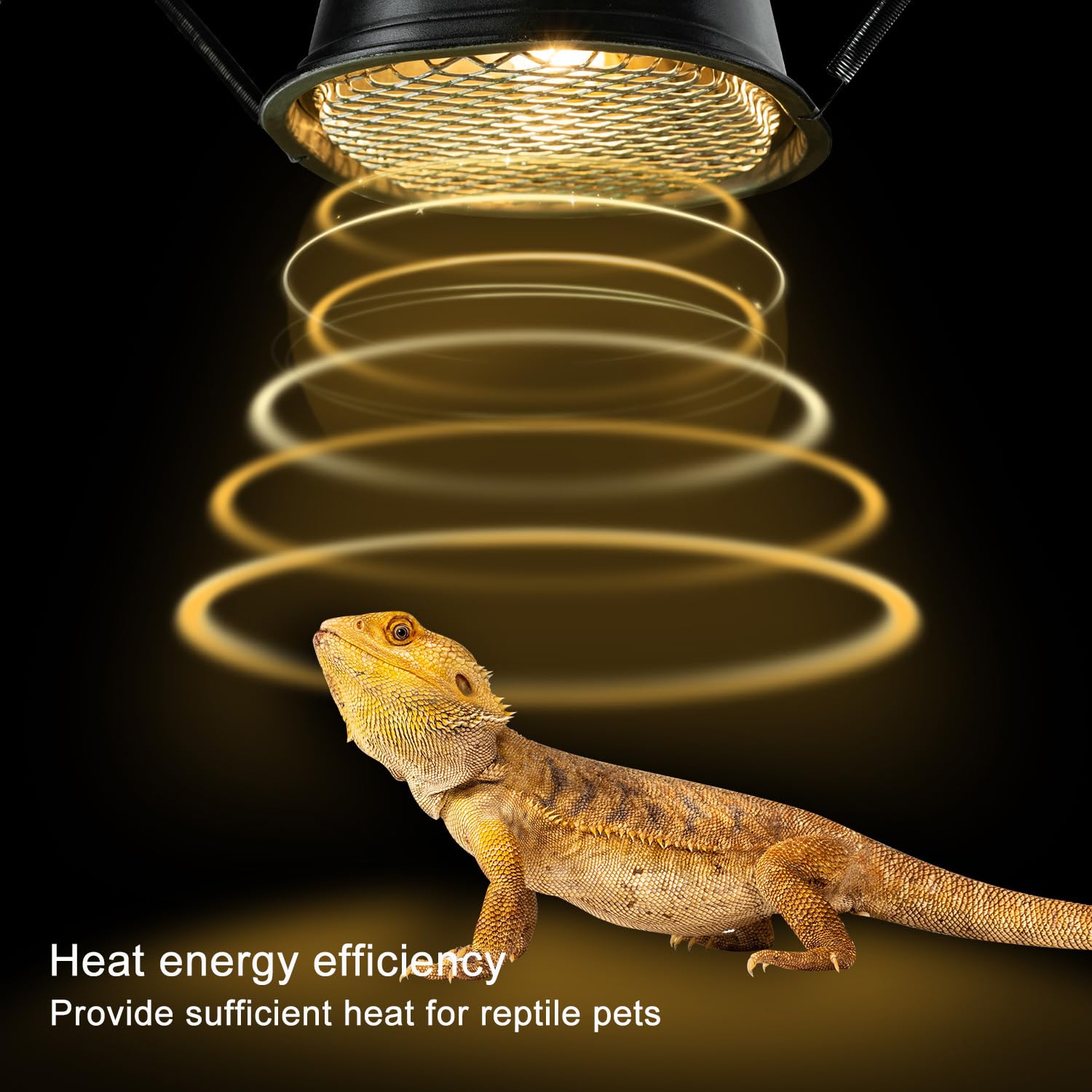 REPTI ZOO warm basking light creates cozy reptile habitat.