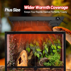 REPTI ZOO built-in fan distributes heat evenly for safety.
