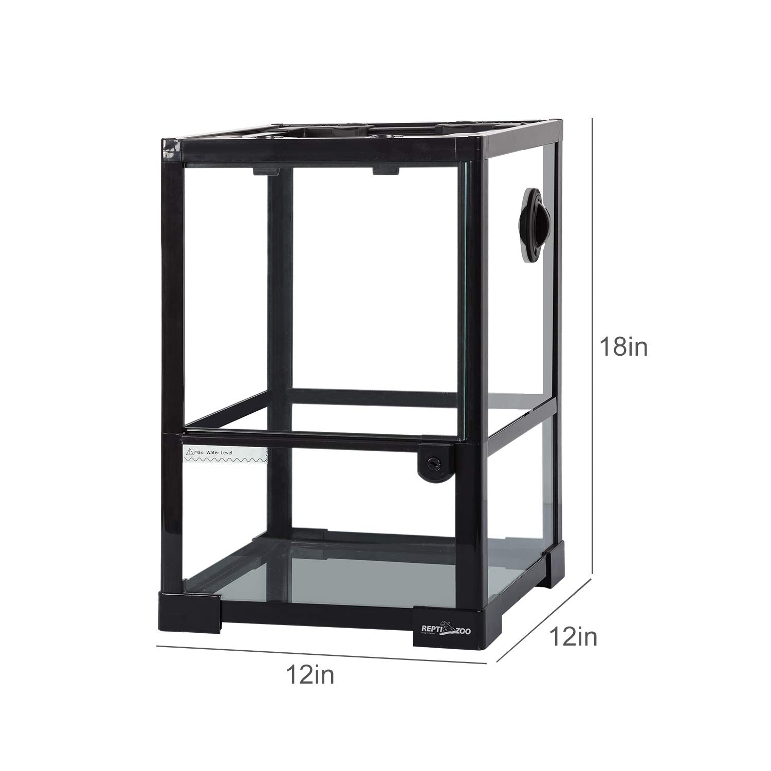 REPTI ZOO Compact 10gal terrarium top opening for feeding and handling.