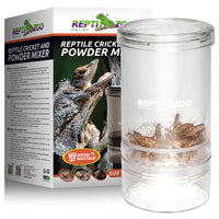 REPTI ZOO cricket calcium mixer clear view for precise reptile powder blending.