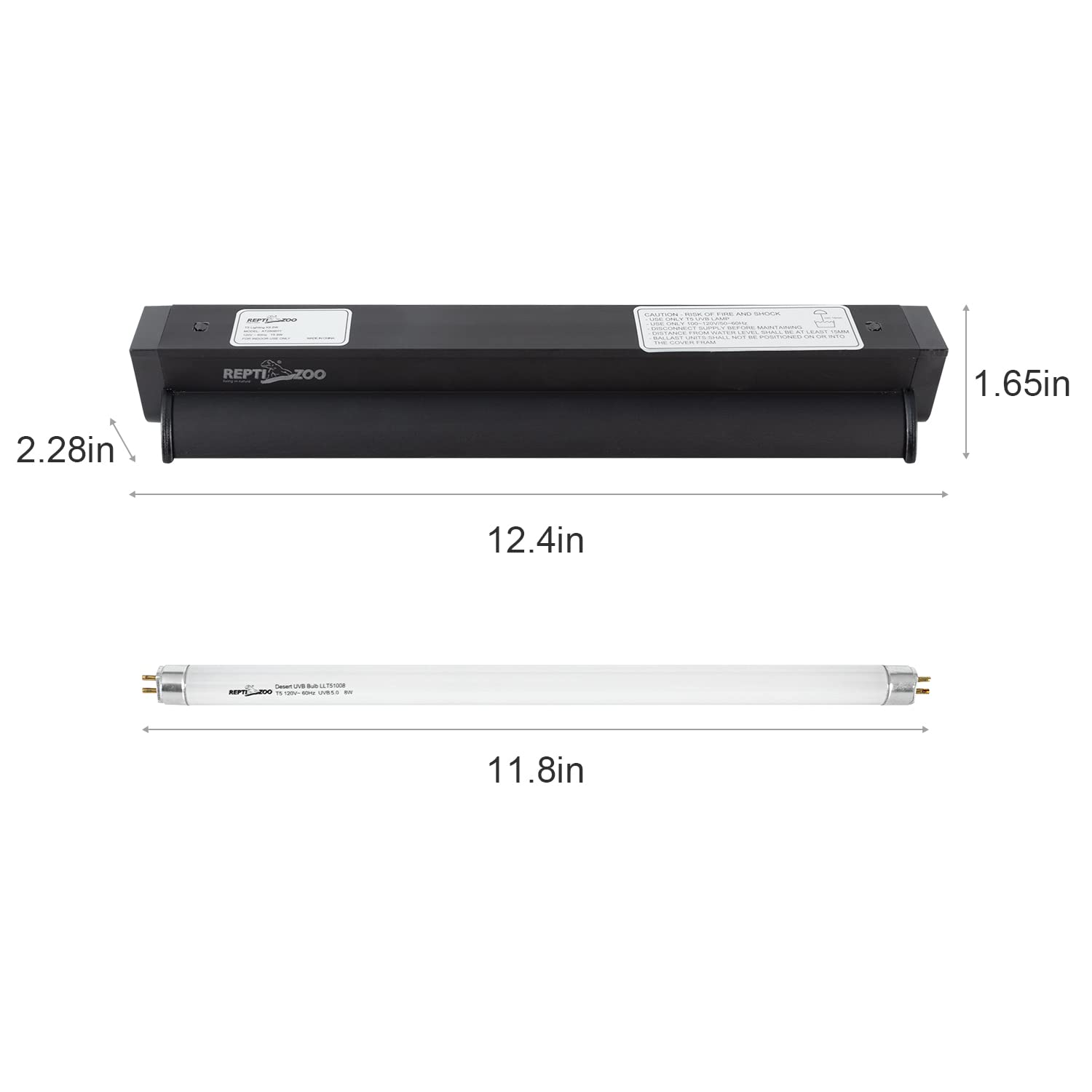 REPTI ZOO detachable curved reflector concentrates UVB for efficient reptile lighting.