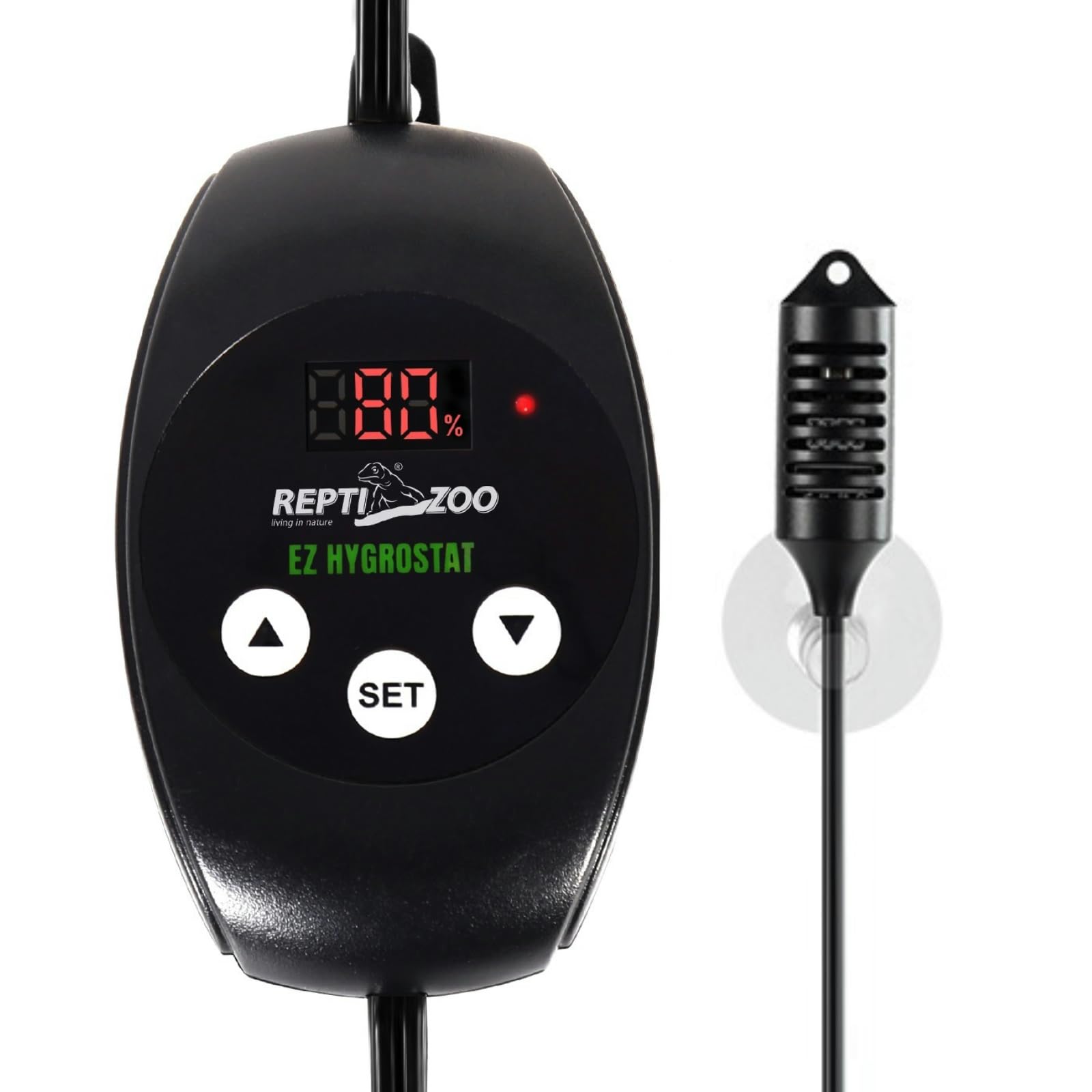REPTI ZOO digital hygrometer controller with front display for precise humidity monitoring.