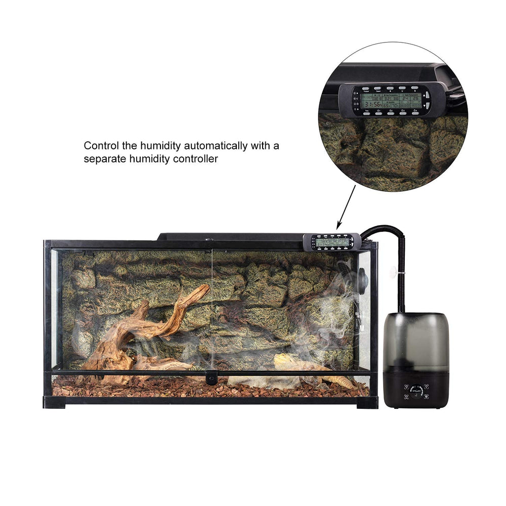 REPTI ZOO digital timer display on humidifier for scheduled misting