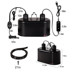 REPTI ZOO unit with independent controls on side for temperature management.
