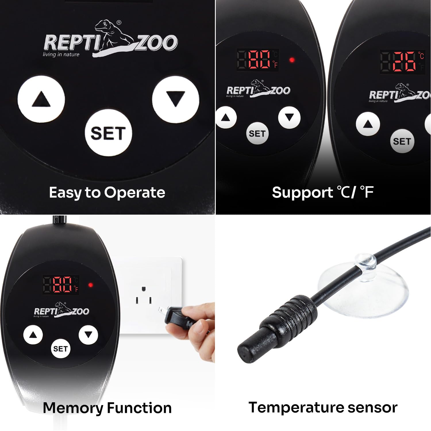 REPTI ZOO compatible up to 150W bulb for versatile use.