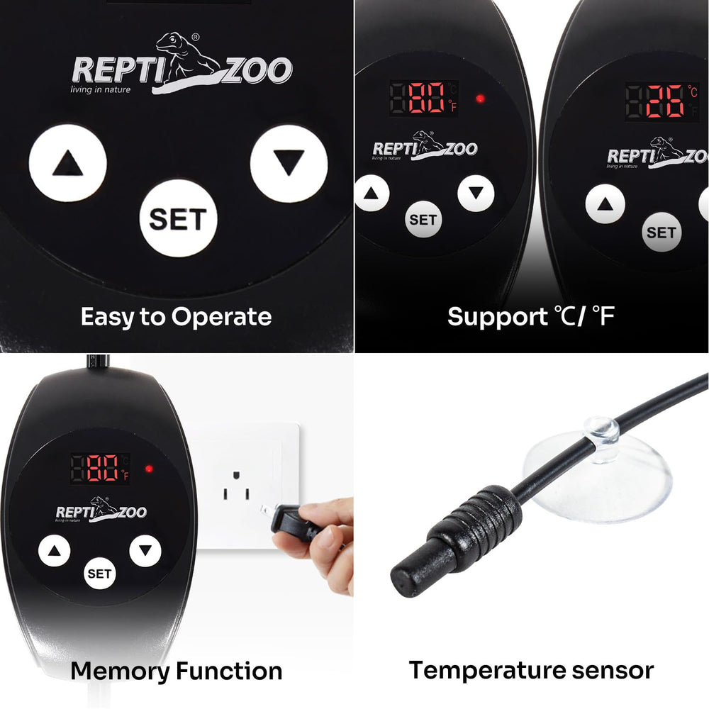 REPTI ZOO compatible up to 150W bulb for versatile use.