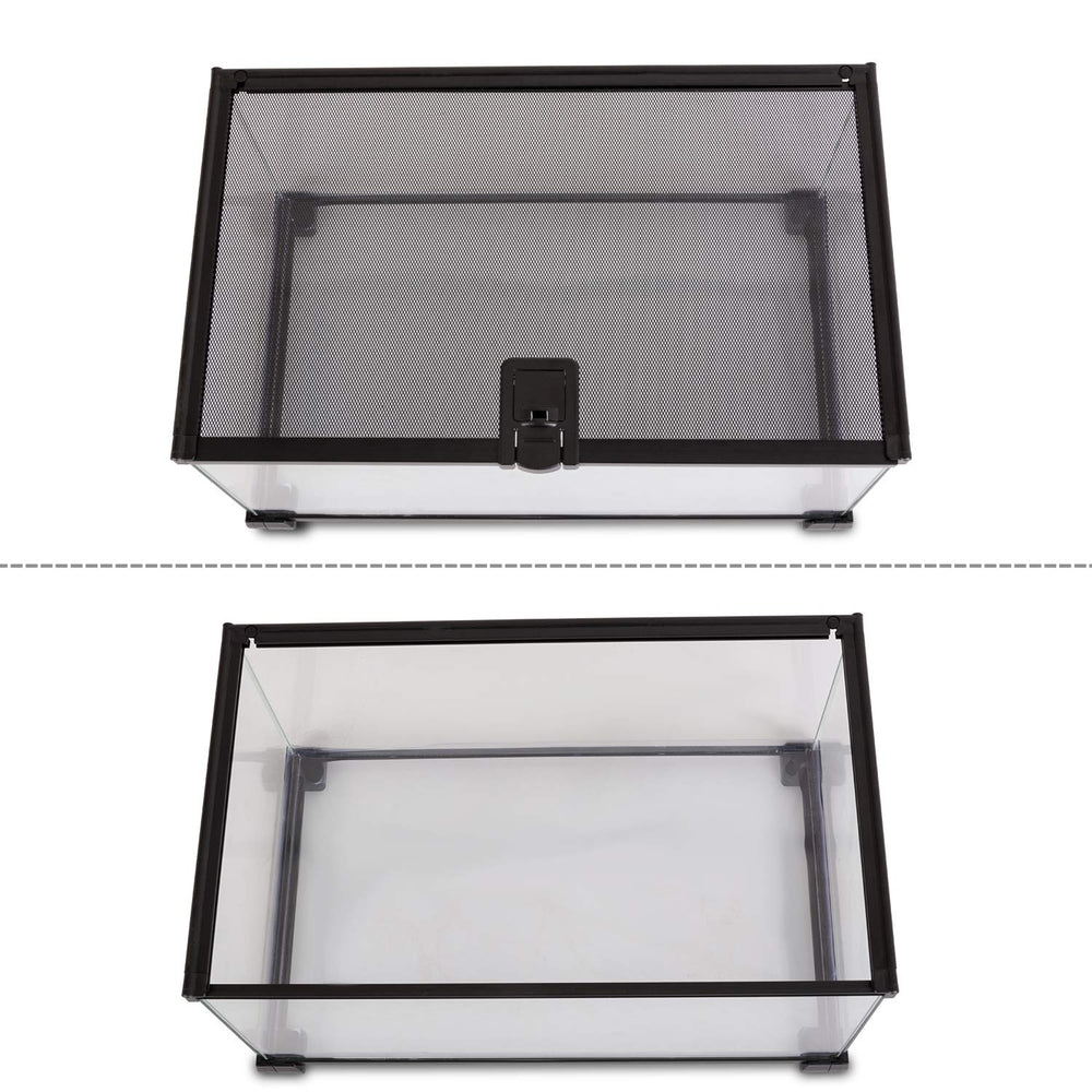 REPTI ZOO top with feeding hole and ventilation for airflow.