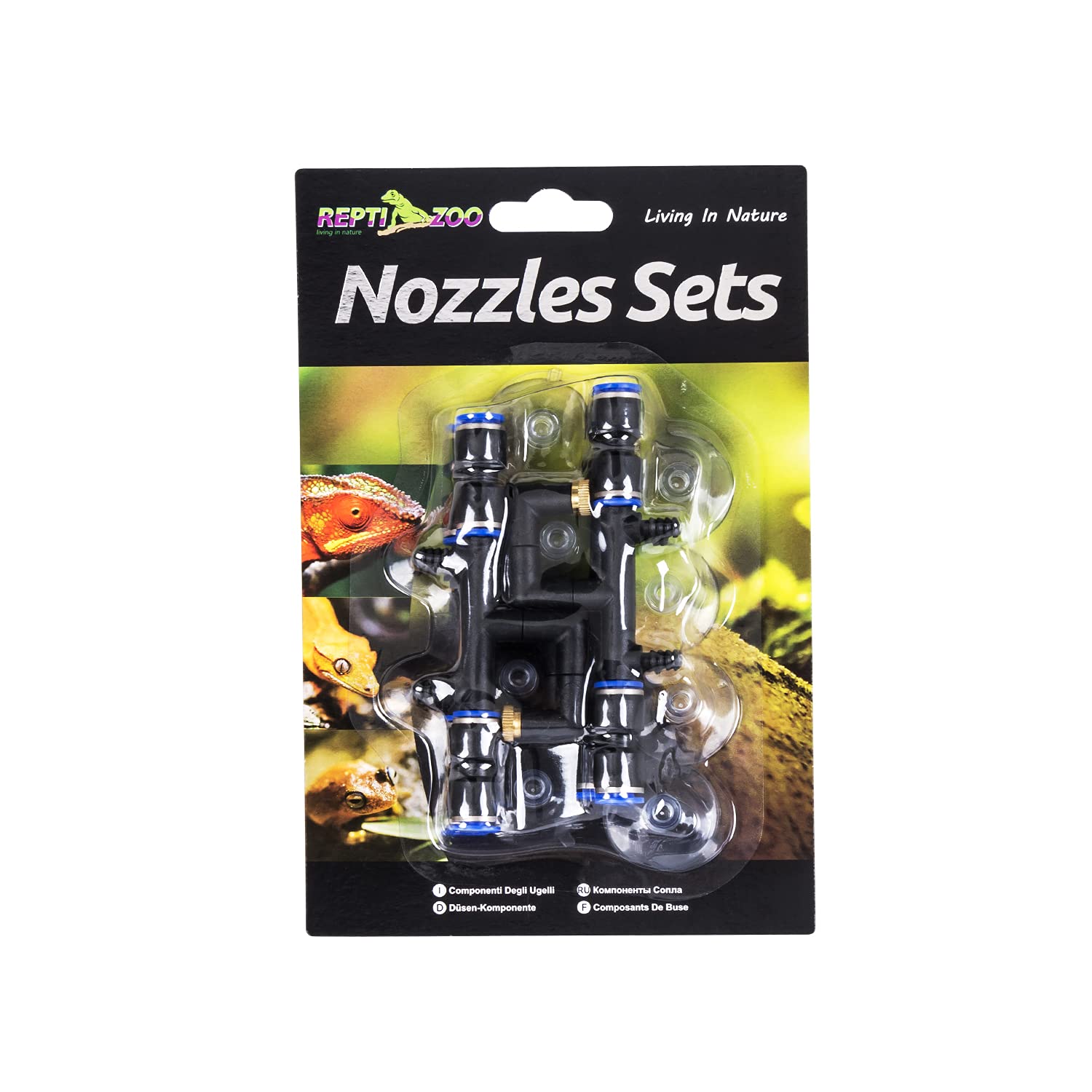 REPTI ZOO four-piece spray nozzle for fine mist in reptile enclosures