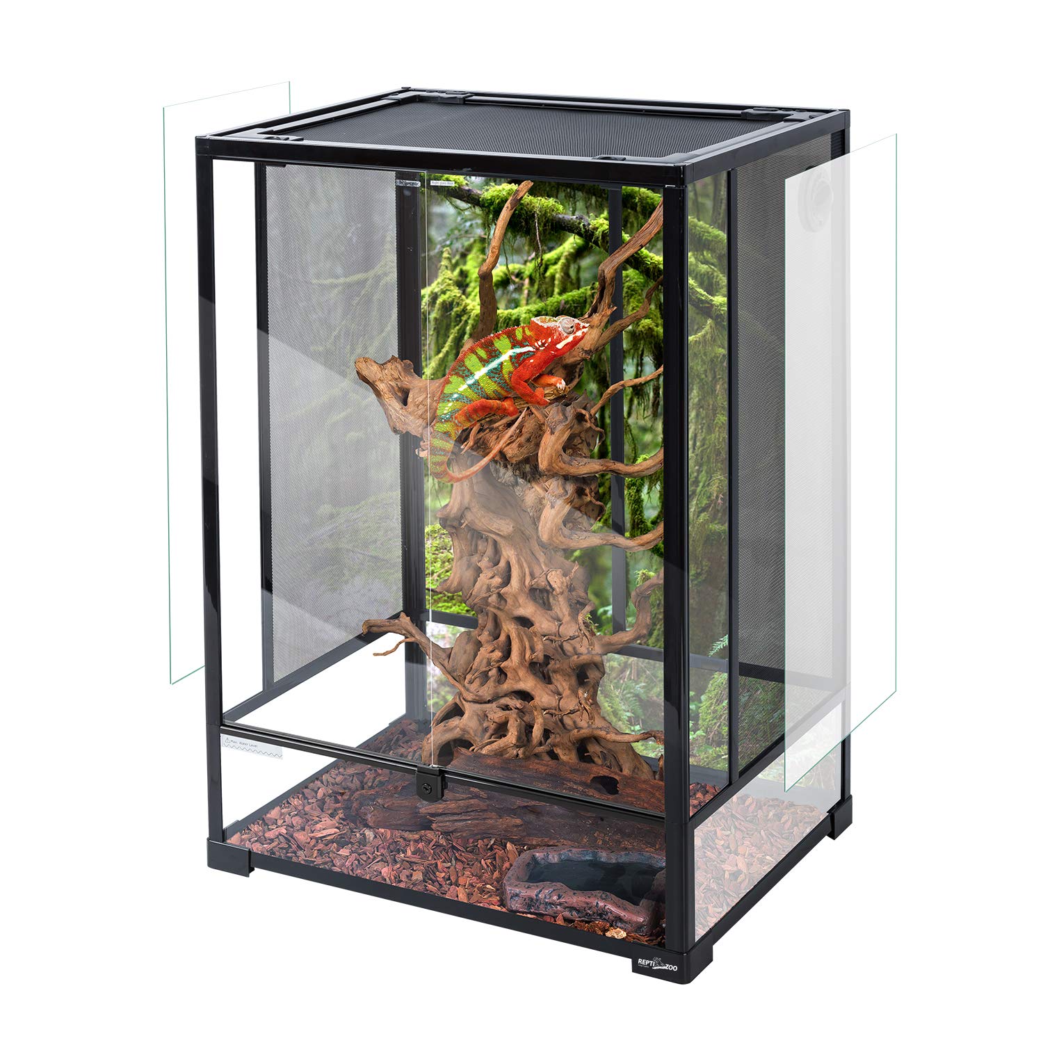 REPTI ZOO 24x18x36 front door for easy access and secure housing.