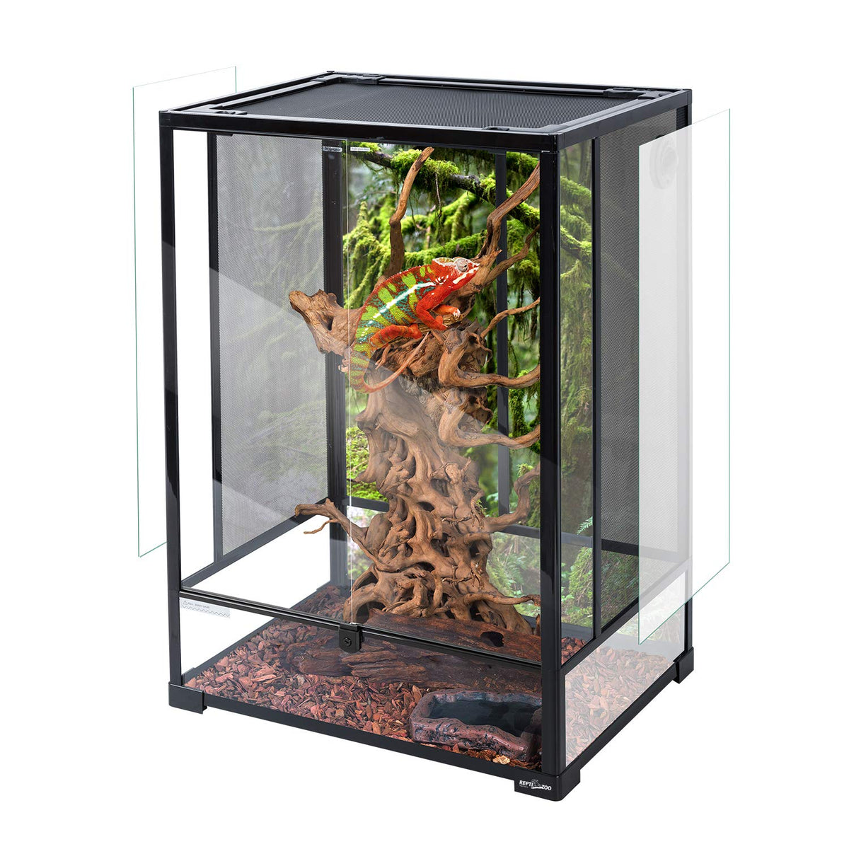 REPTI ZOO 24x18x36 front door for easy access and secure housing.