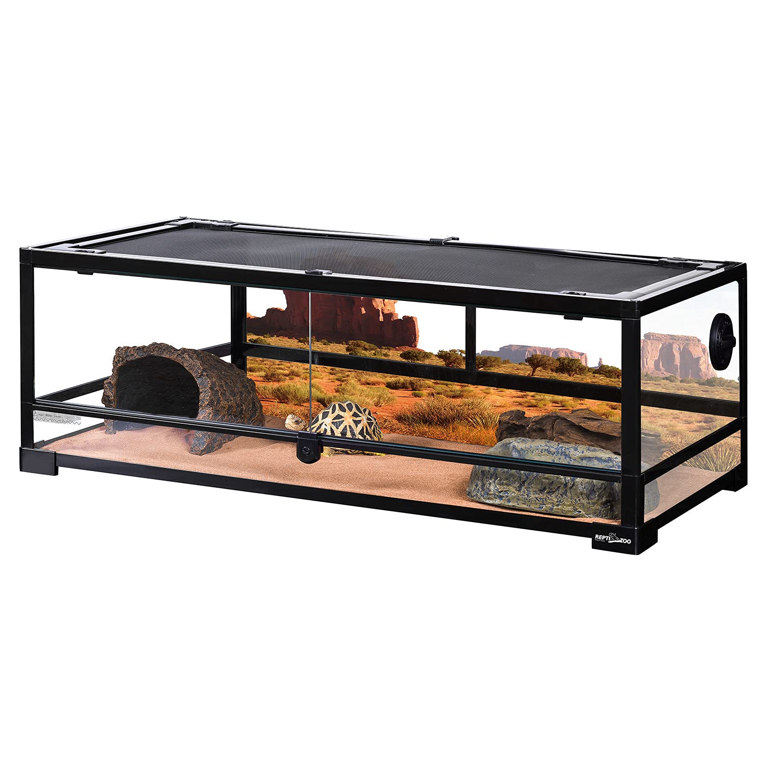 REPTI ZOO full glass 35 gallon tank front view for clear viewing of your reptile