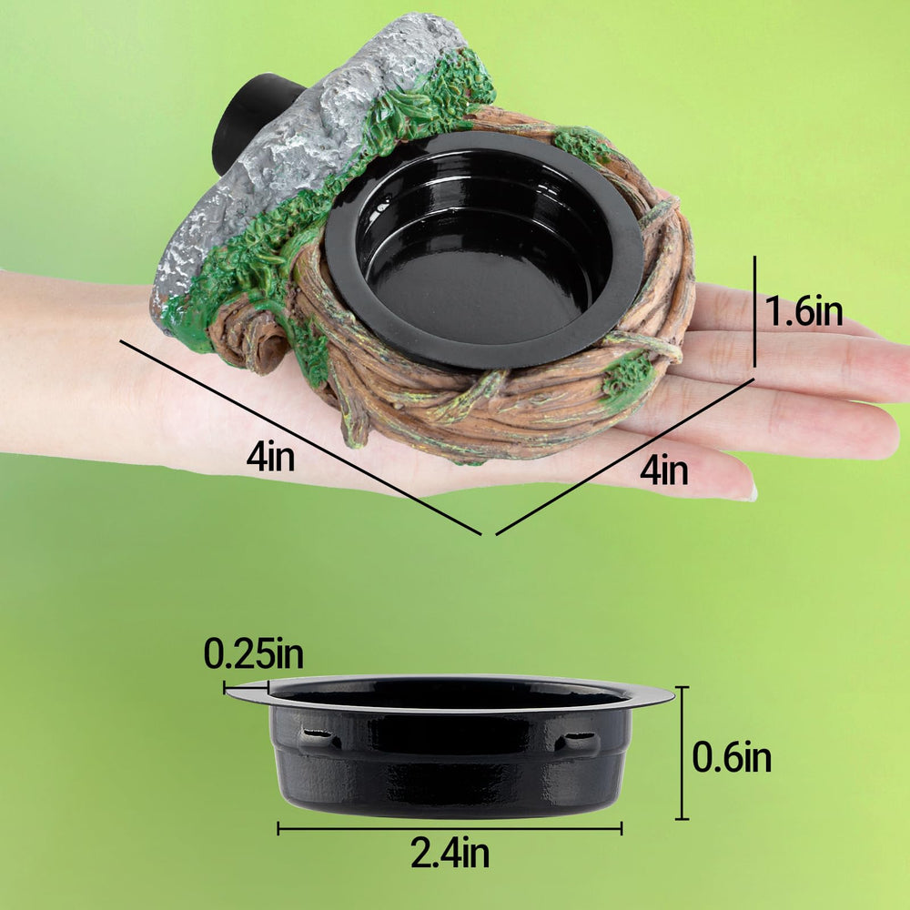 REPTI ZOO gecko feeder ledge cups ready for meals