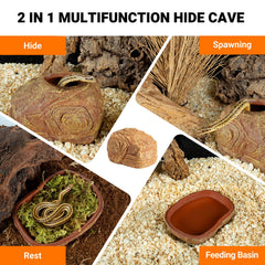 REPTI ZOO Gecko Hide Cave bottom rest area for lounging