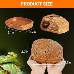 REPTI ZOO Gecko Hide Cave side entrance enables easy access