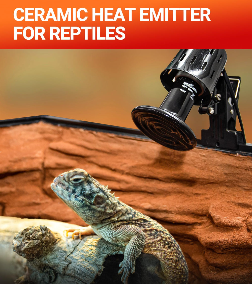 REPTI ZOO heat emitter design demonstrates humidity-friendly build suited for glass terrariums