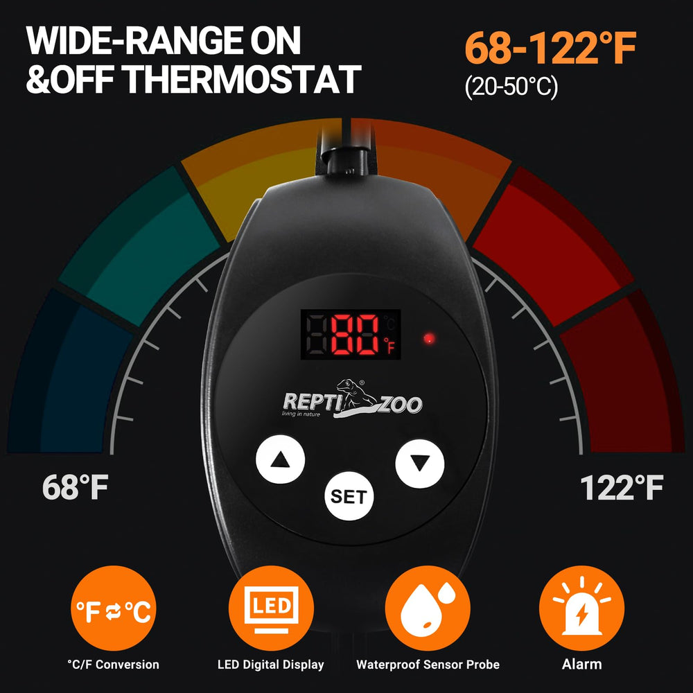 REPTI ZOO heat pad cord and power connection for easy setup