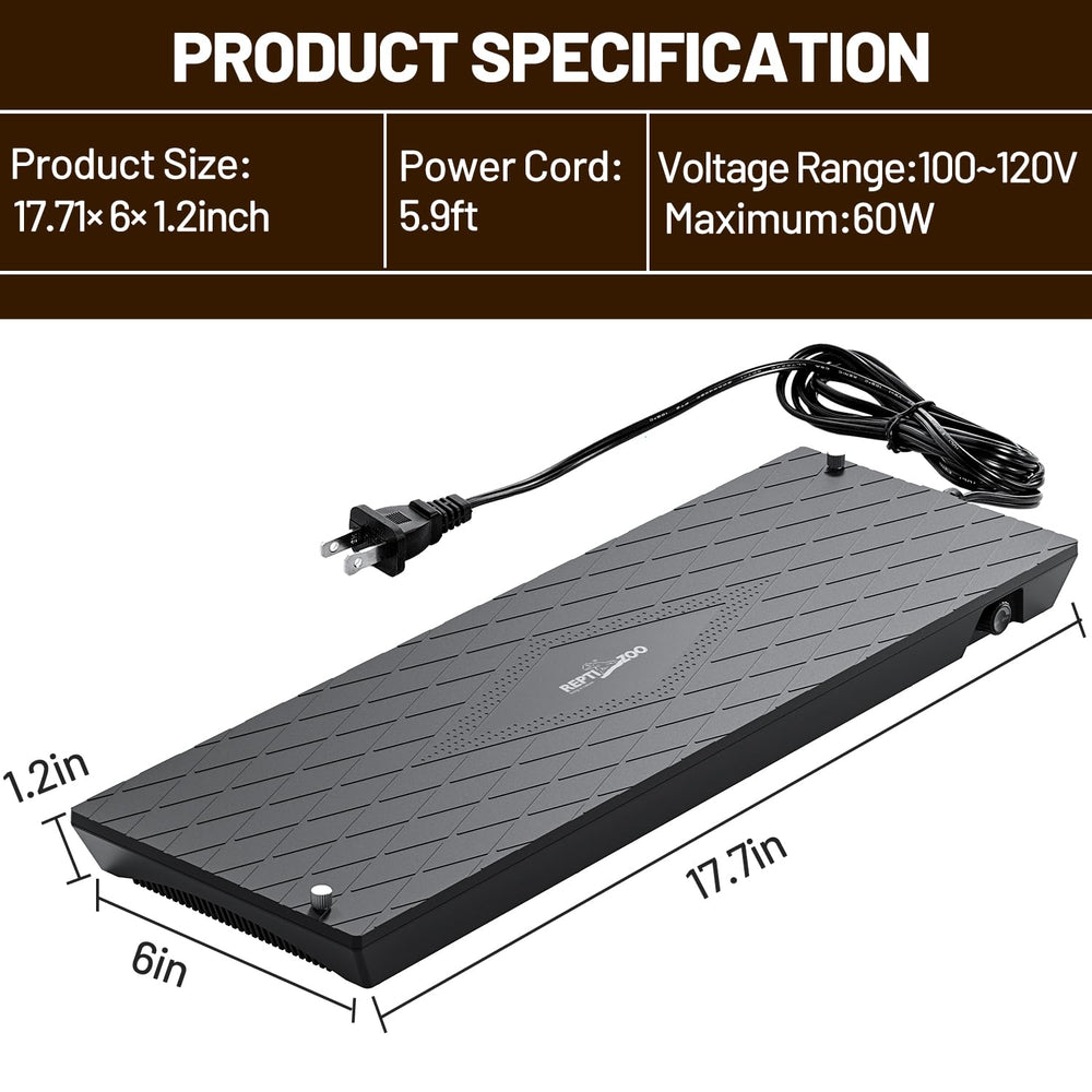 REPTI ZOO heat panel under-lid setup ensures steady heat coverage.