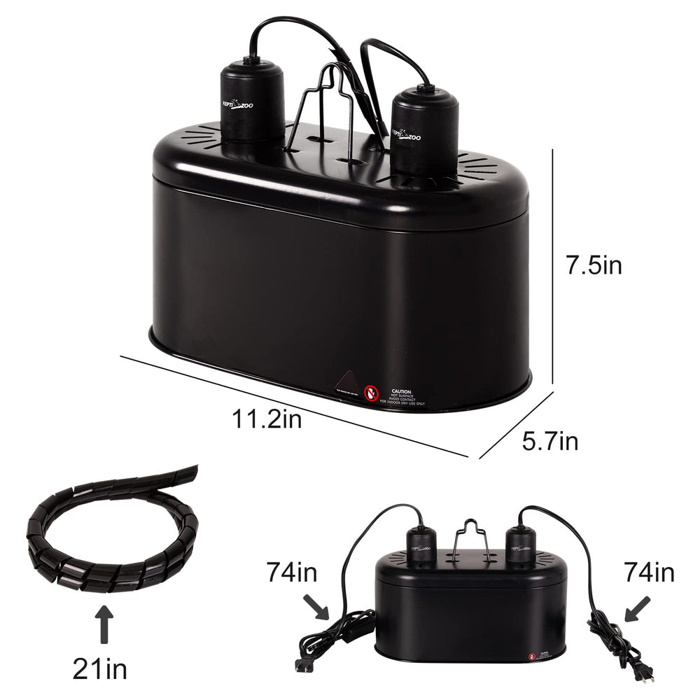REPTI ZOO infrared basking spot heats without disturbing your reptile.