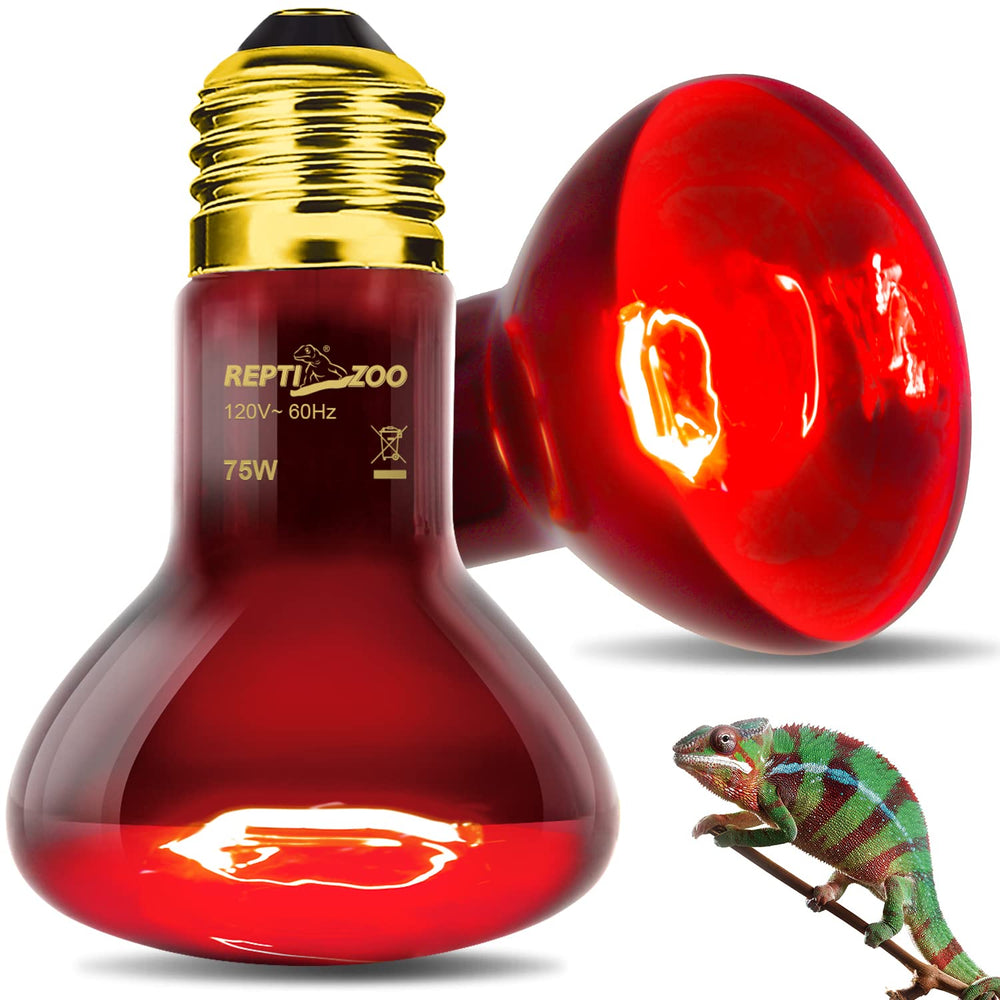 REPTI ZOO infrared-basking-spot-lamp creates warm basking area without disrupting day-night cycle.