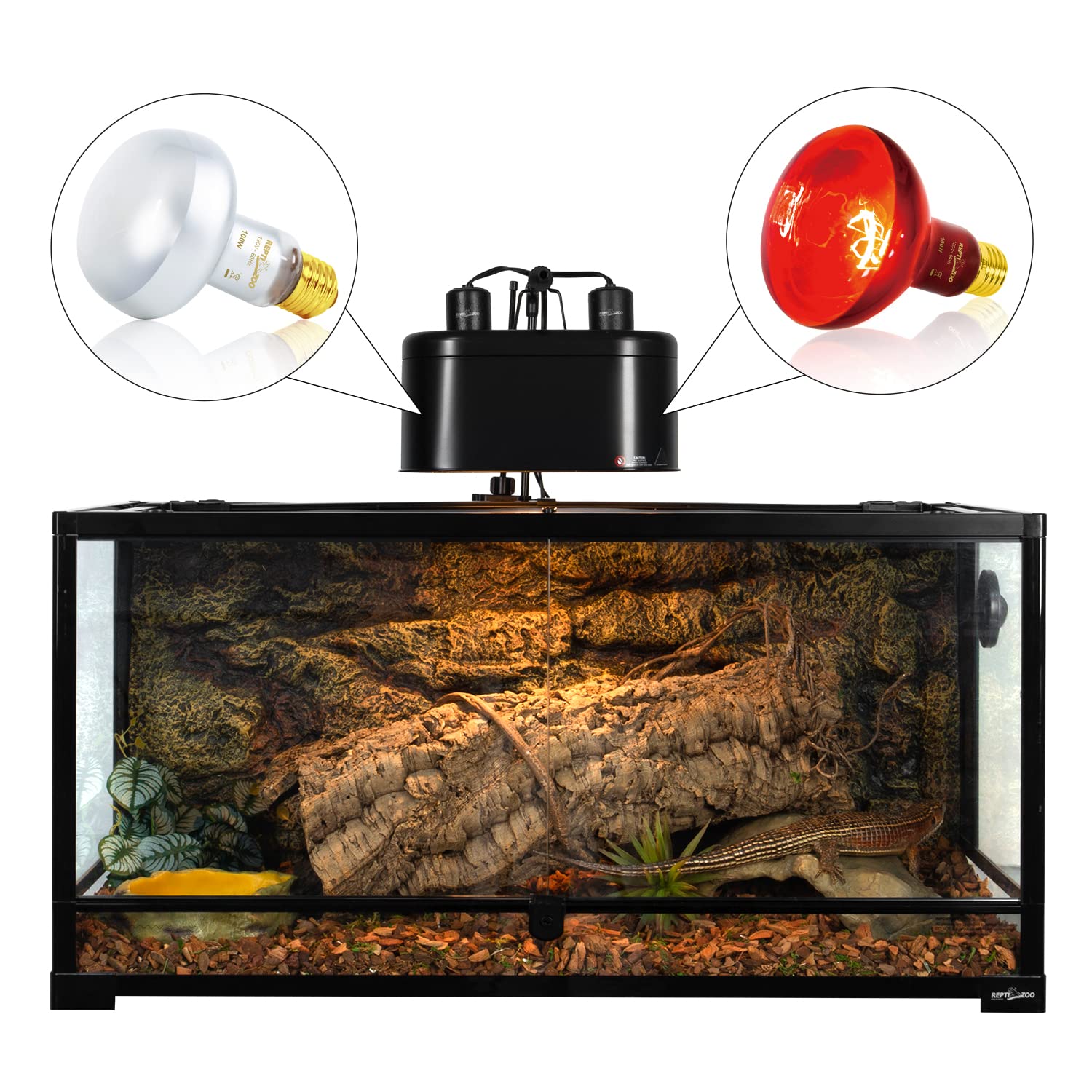 REPTI ZOO long-life infrared lamp lasts up to 2000–3000 hours.