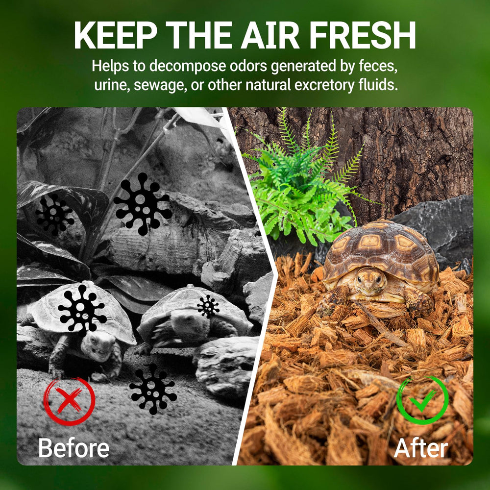 REPTI ZOO coconut substrate odor absorption keeps habitat fresh.