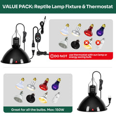 REPTI ZOO PID dimming thermostat with probe for stable terrarium temperatures
