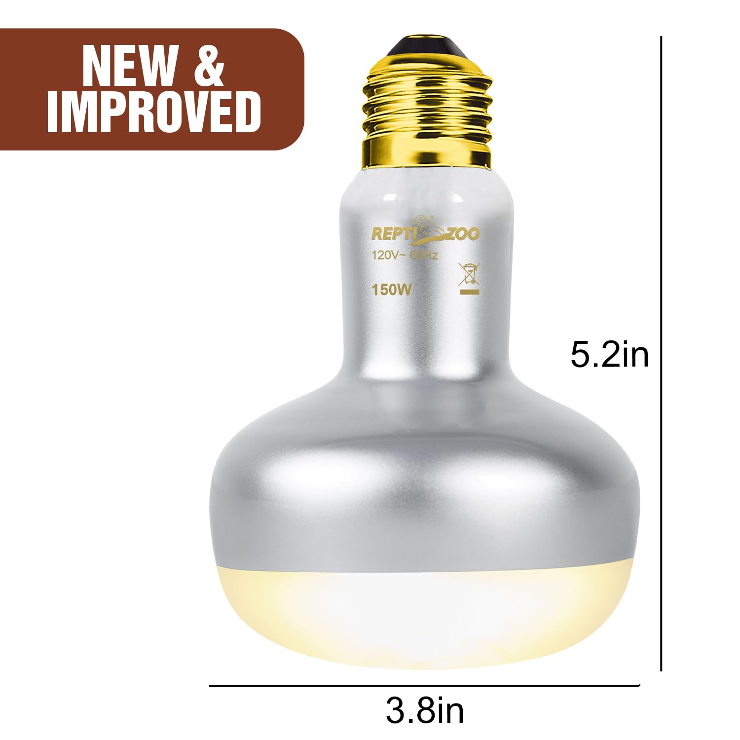 REPTI ZOO quiet heat lamp operates without buzzing sounds