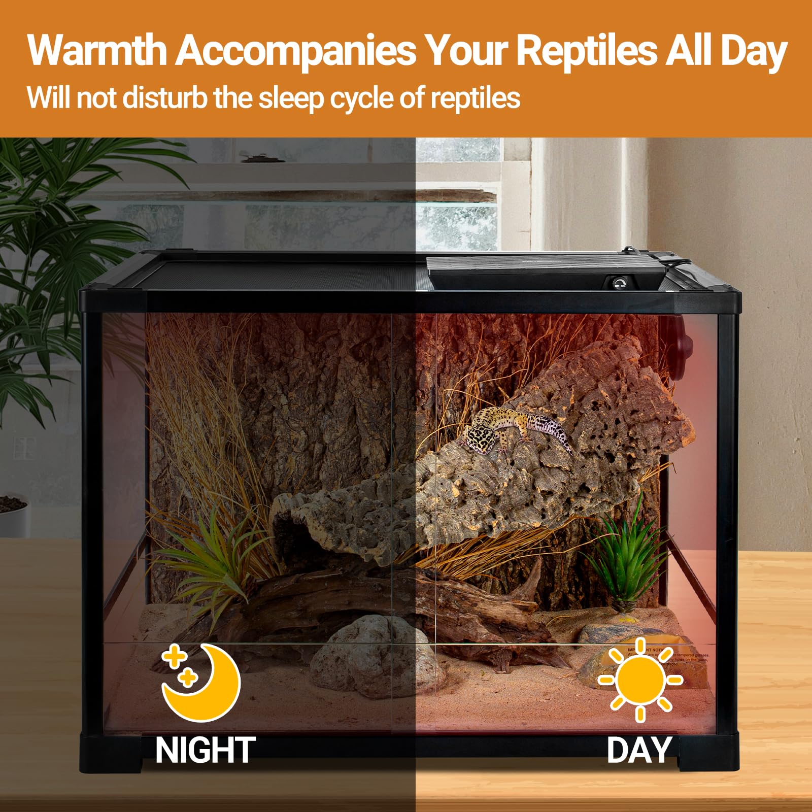 REPTI ZOO reptile heat panel adjustable temperature knob for flexible setup