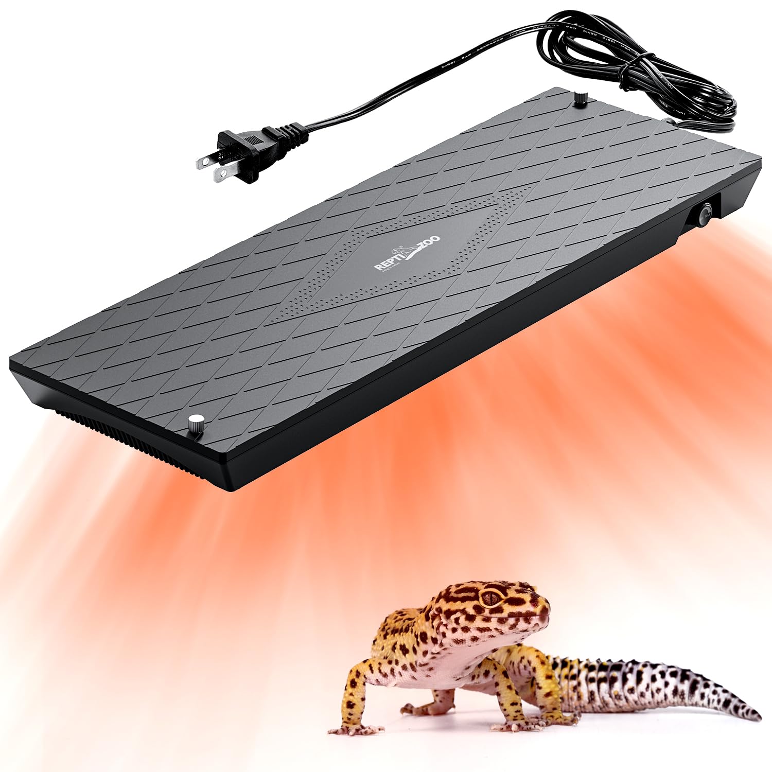 REPTI ZOO heat panel mounted under lid for efficient warmth.