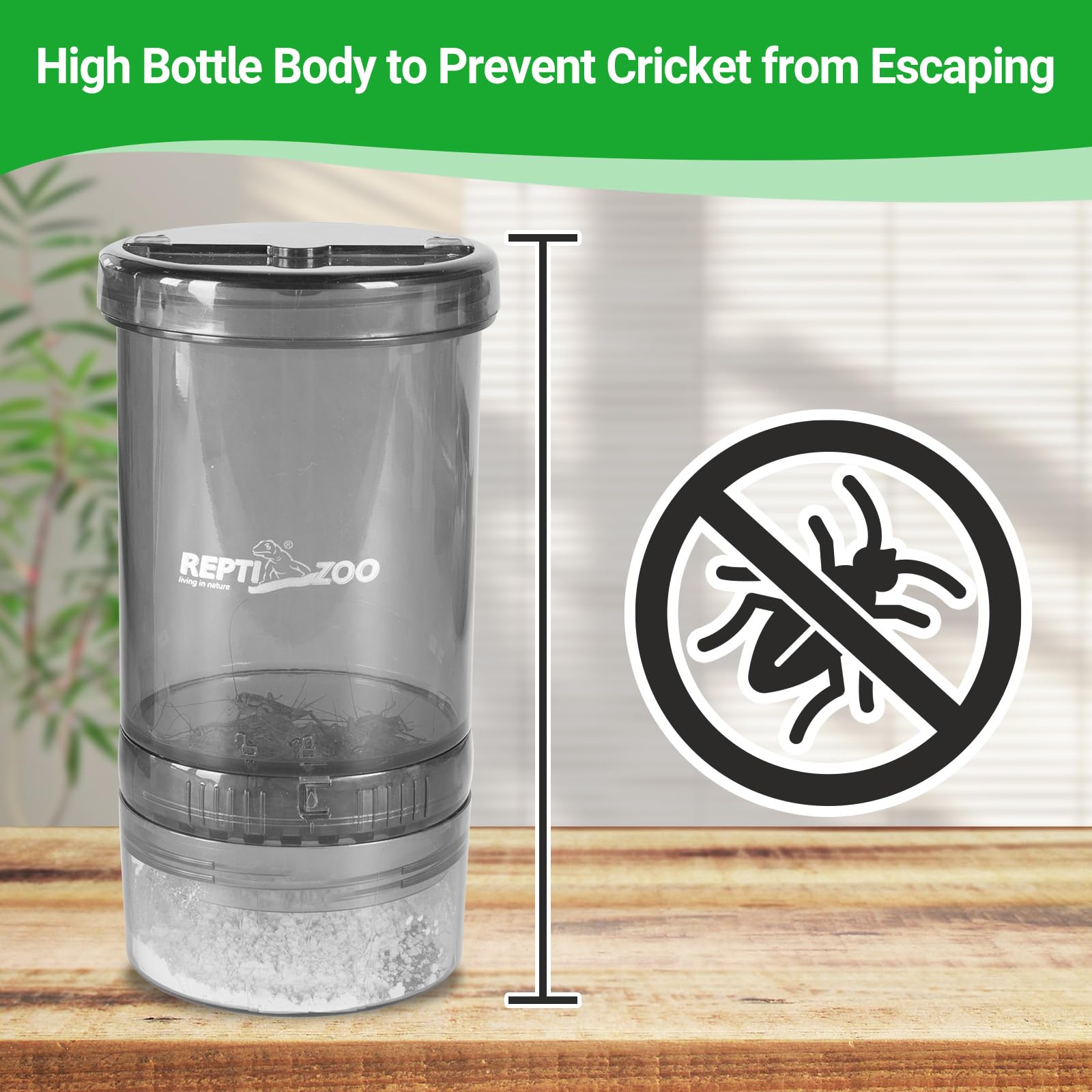 REPTI ZOO rotating outlet controls calcium powder dispensing precisely