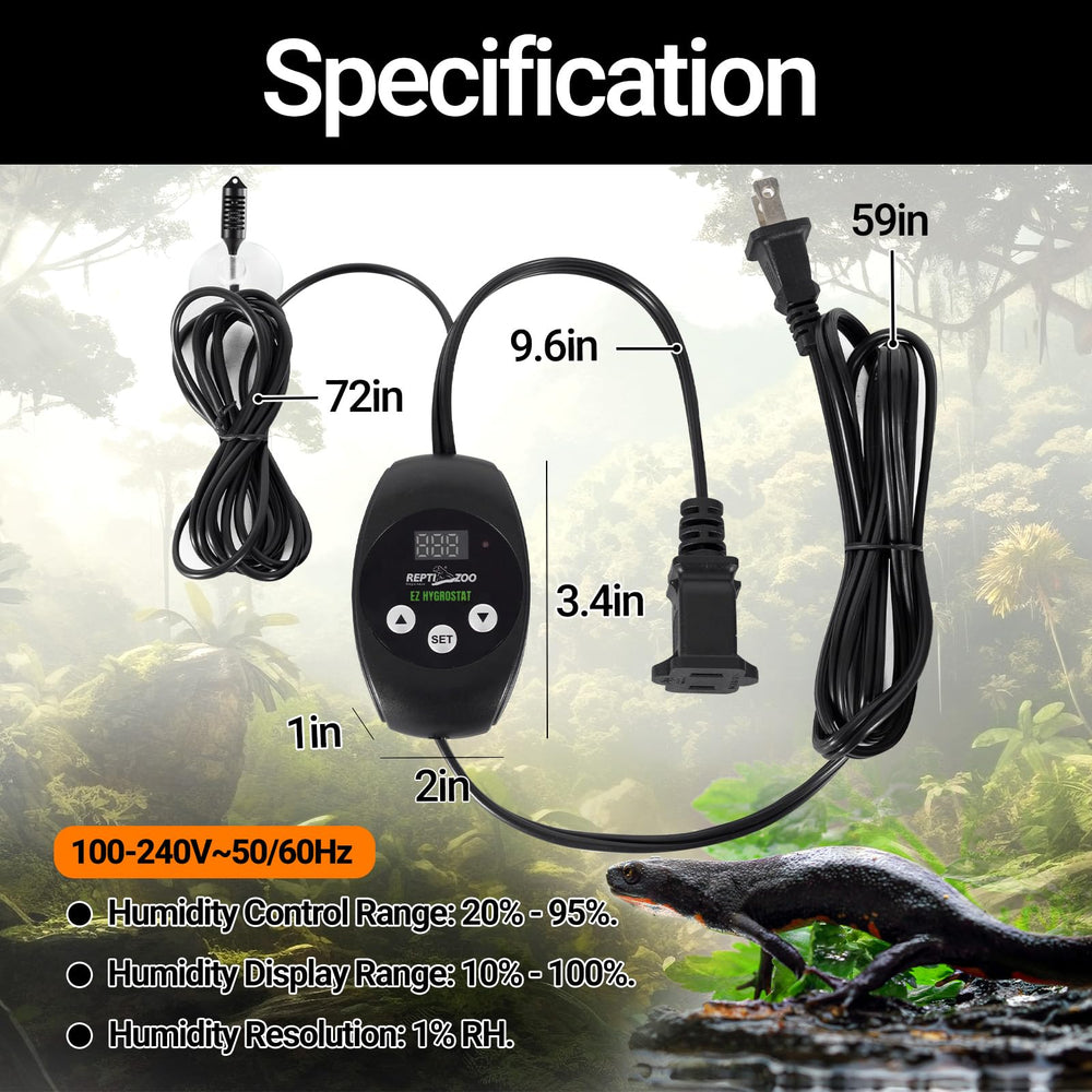 REPTI ZOO smart LL/HH alarm signals ensure awareness of humidity extremes.