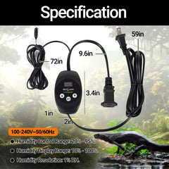REPTI ZOO smart LL/HH alarm signals ensure awareness of humidity extremes.