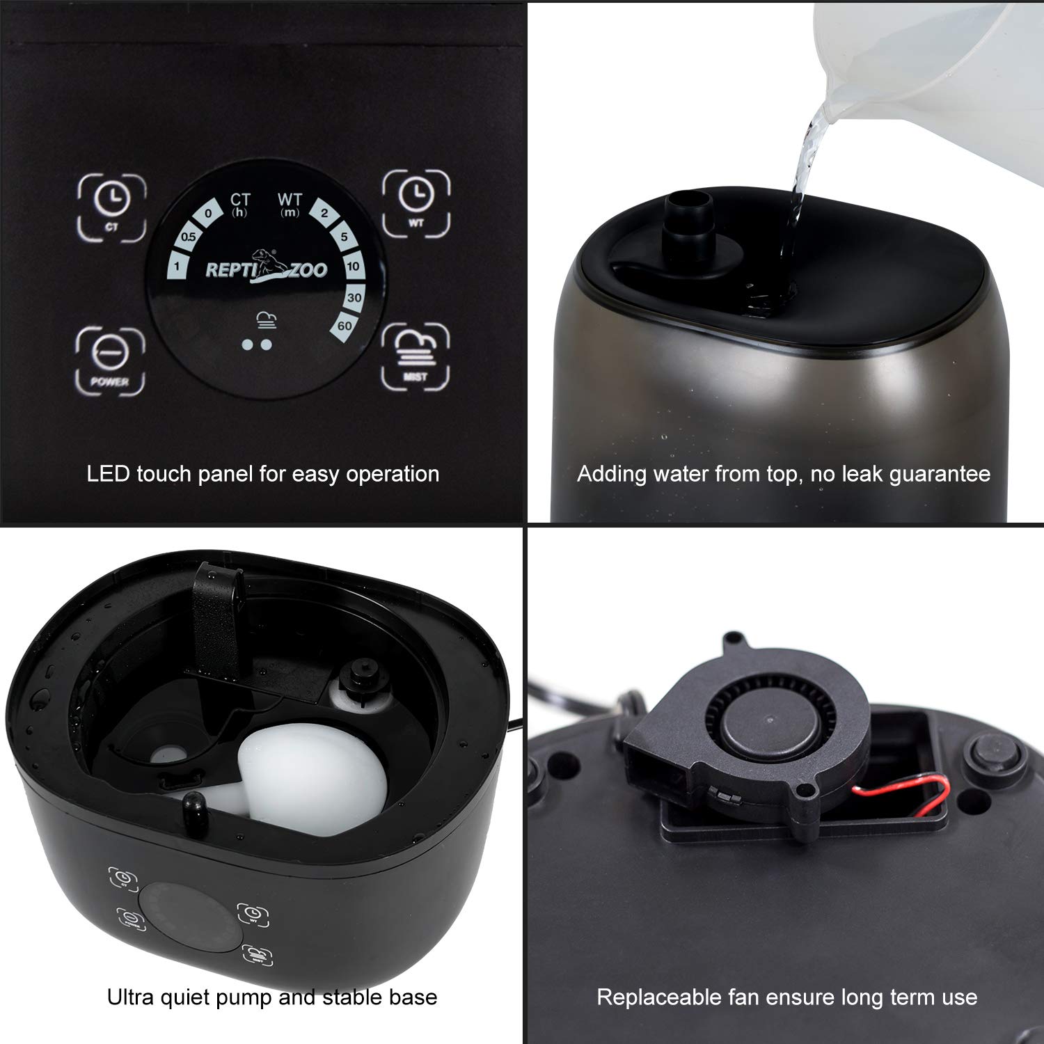 REPTI ZOO smart touch screen control for intuitive setup