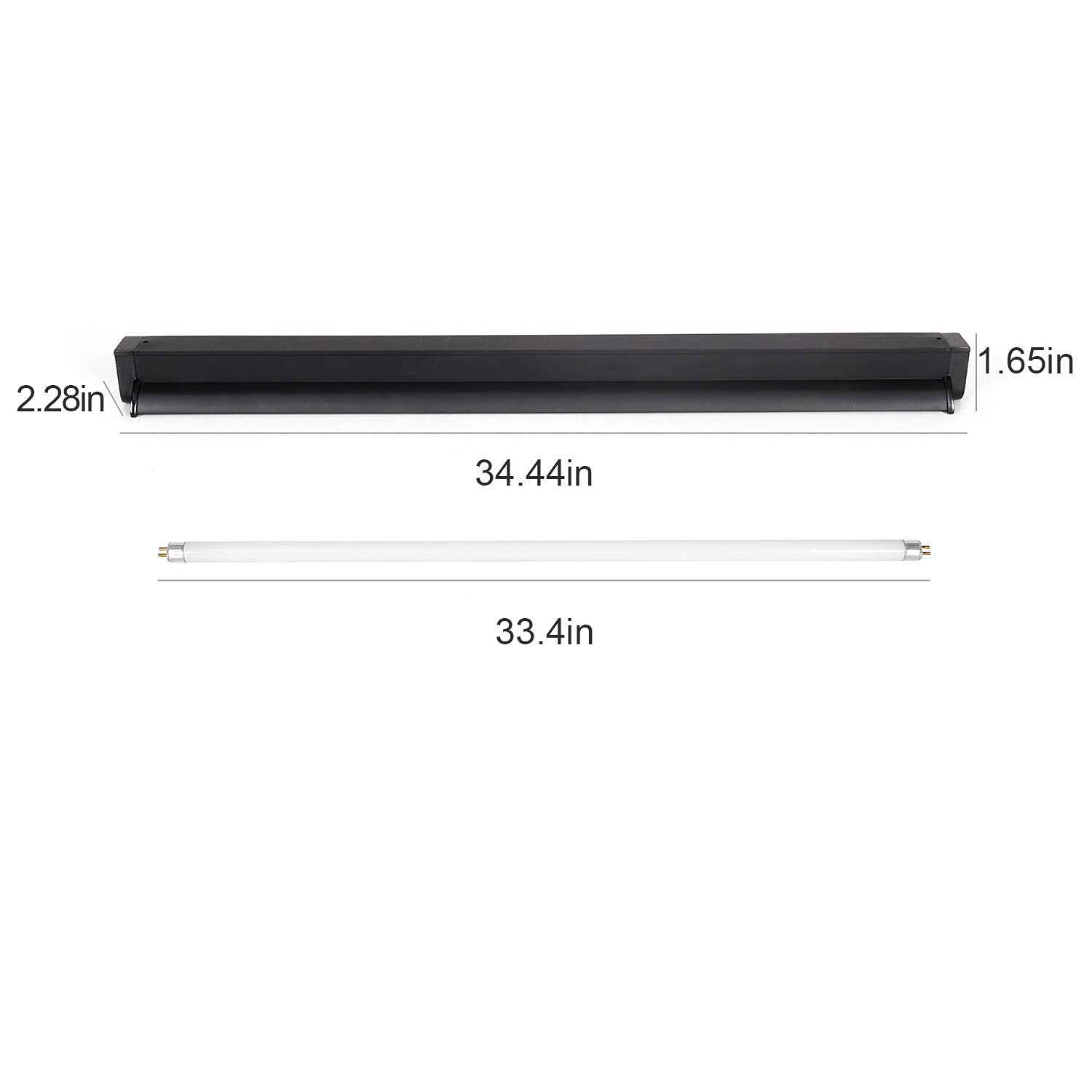 REPTI ZOO T5 HO UVB Kit side profile shows easy installation and safety shields