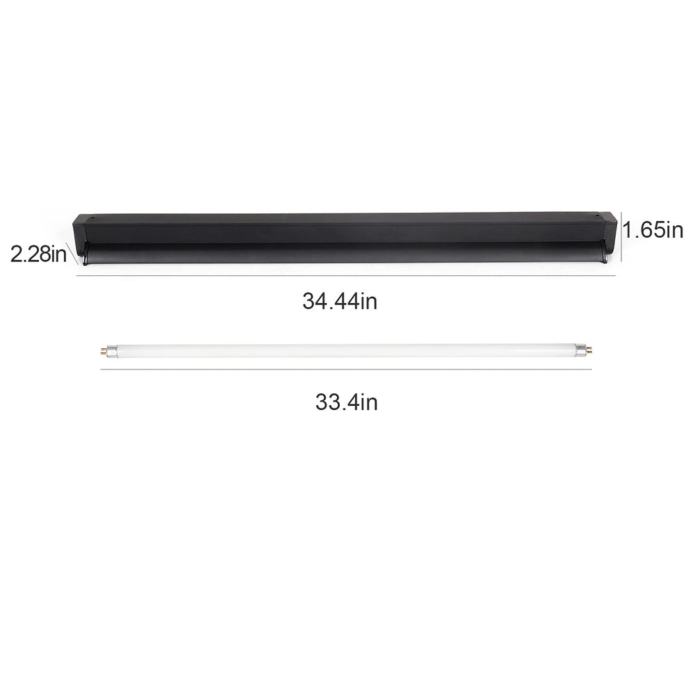 REPTI ZOO T5 HO UVB Kit side profile shows easy installation and safety shields