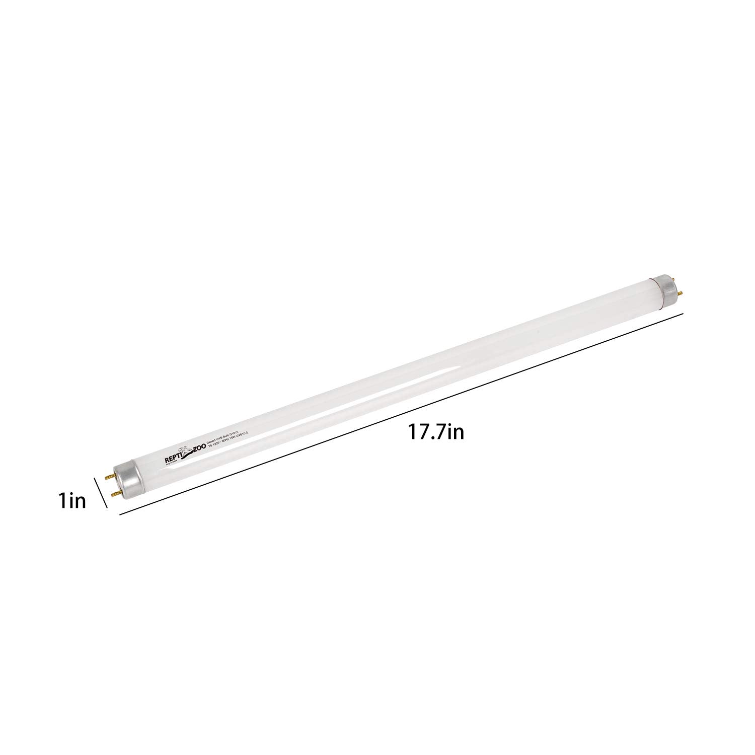 REPTI ZOO T8 UVB tube, 18-inch size, compatible with standard desert terrariums.