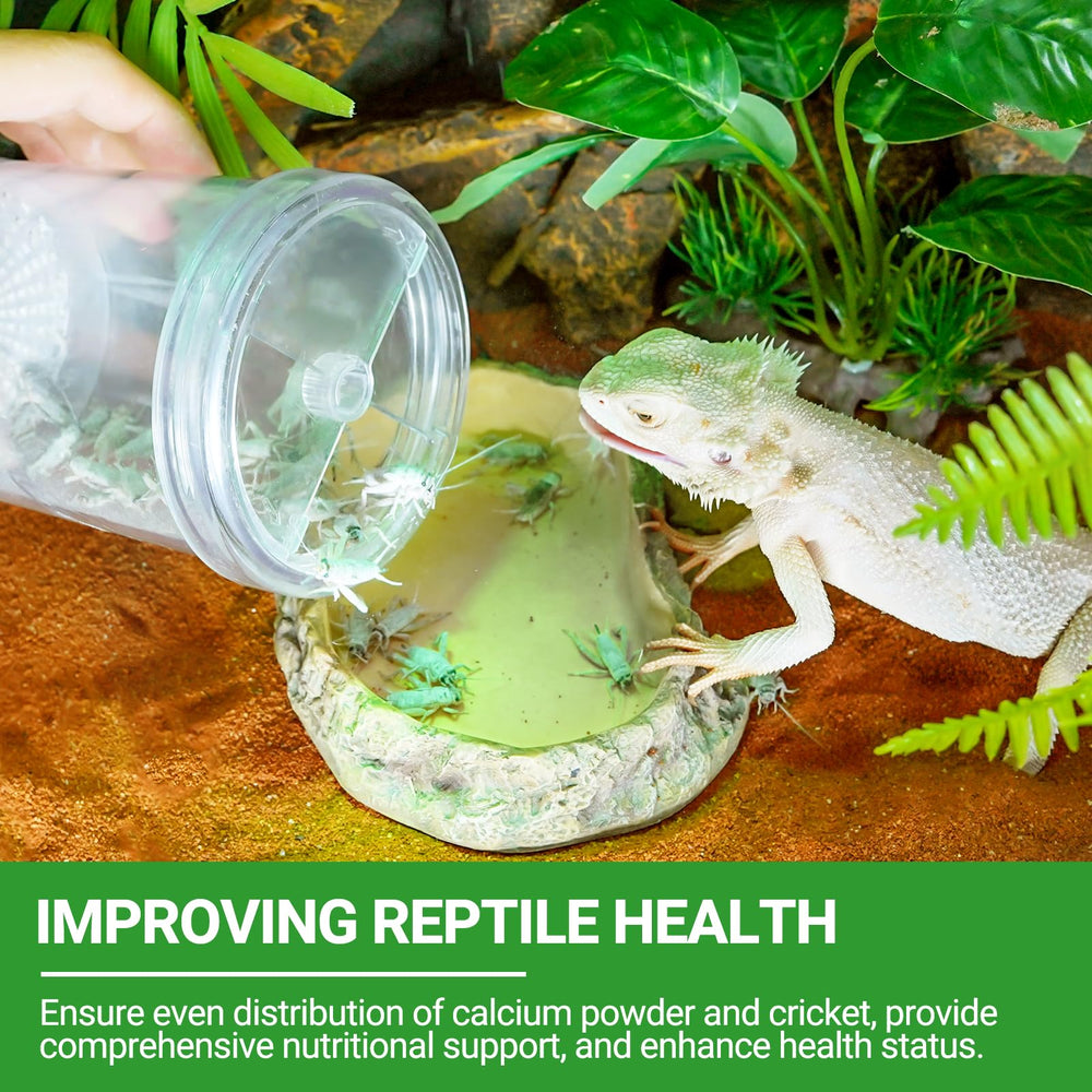 REPTI ZOO tall bottle body prevents crickets from escaping during feeding.