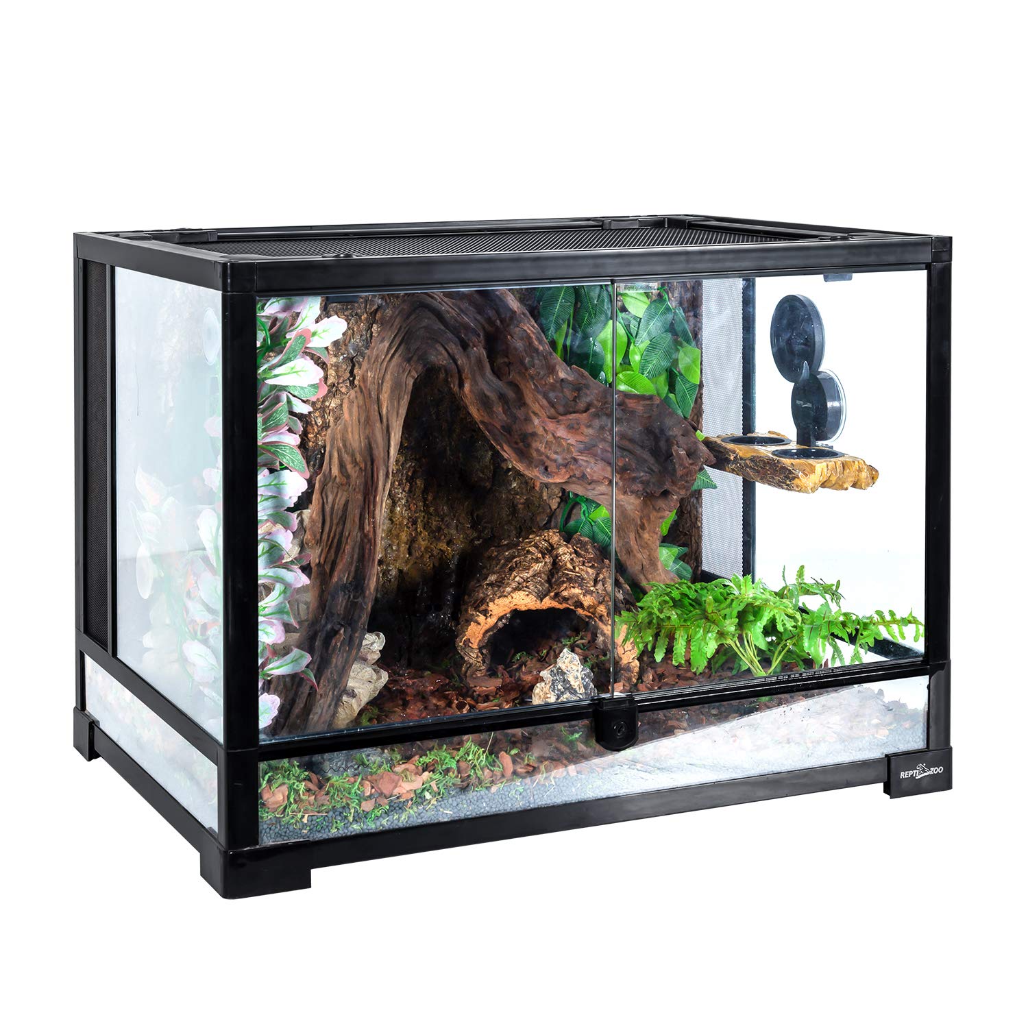 REPTI ZOO tank installation with suction cup demonstration